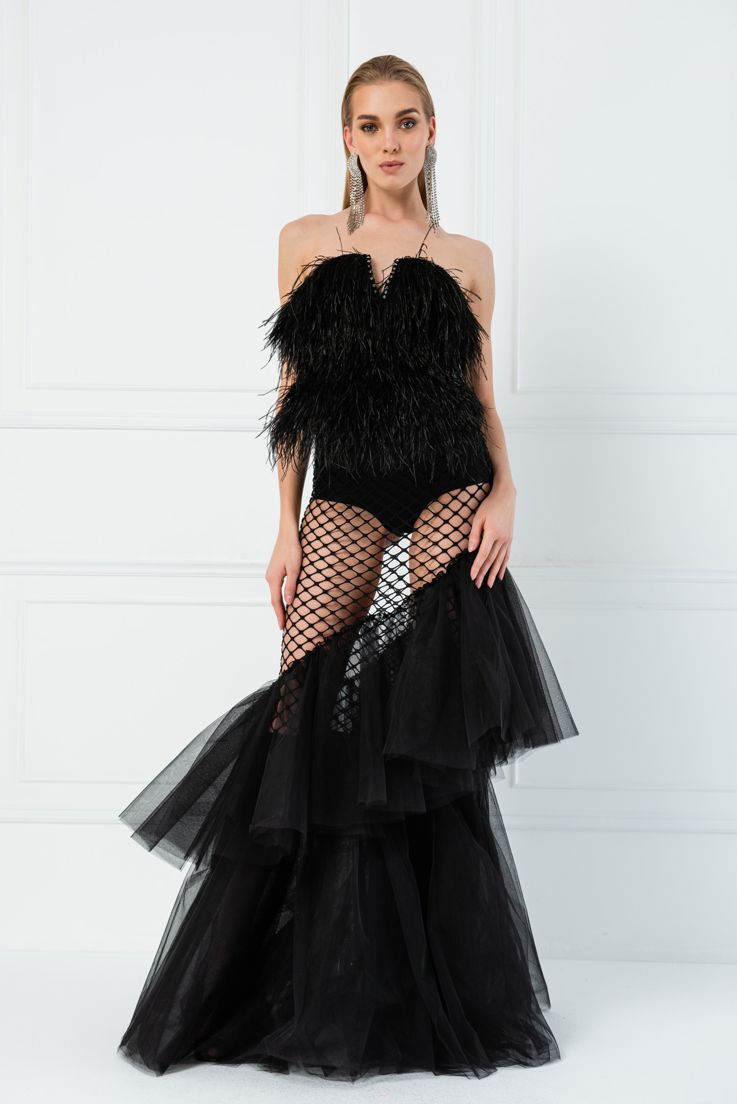 white pleated skirt dress