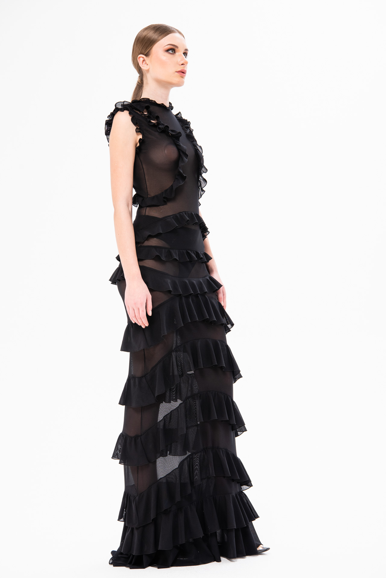 Black Tulle Maxi Dress