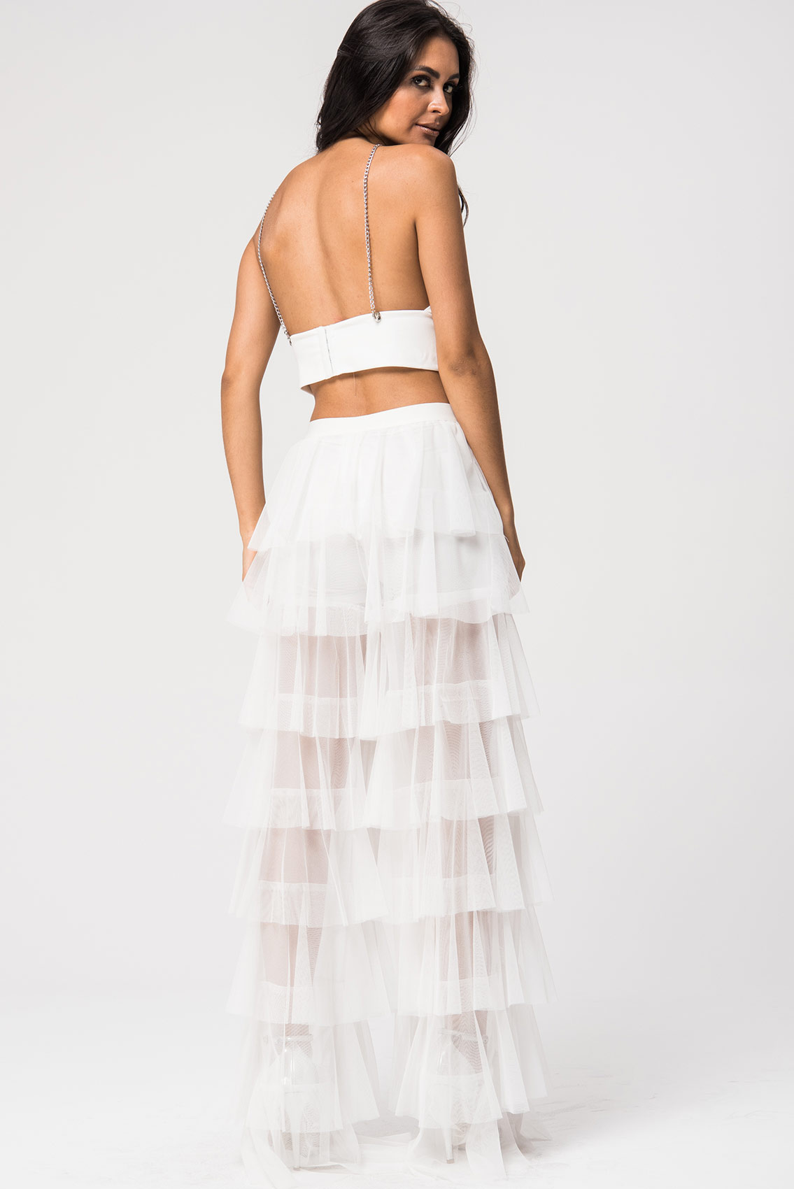 Tiered Tulle Pants In Offwhite | Kikiriki