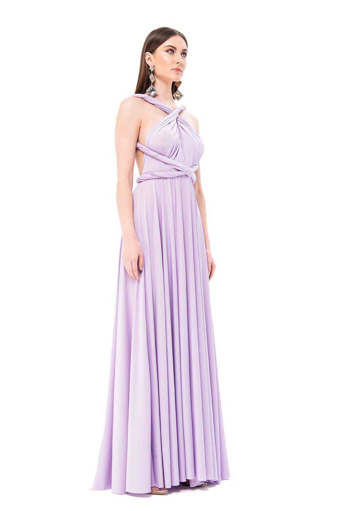 lilac pleated dress