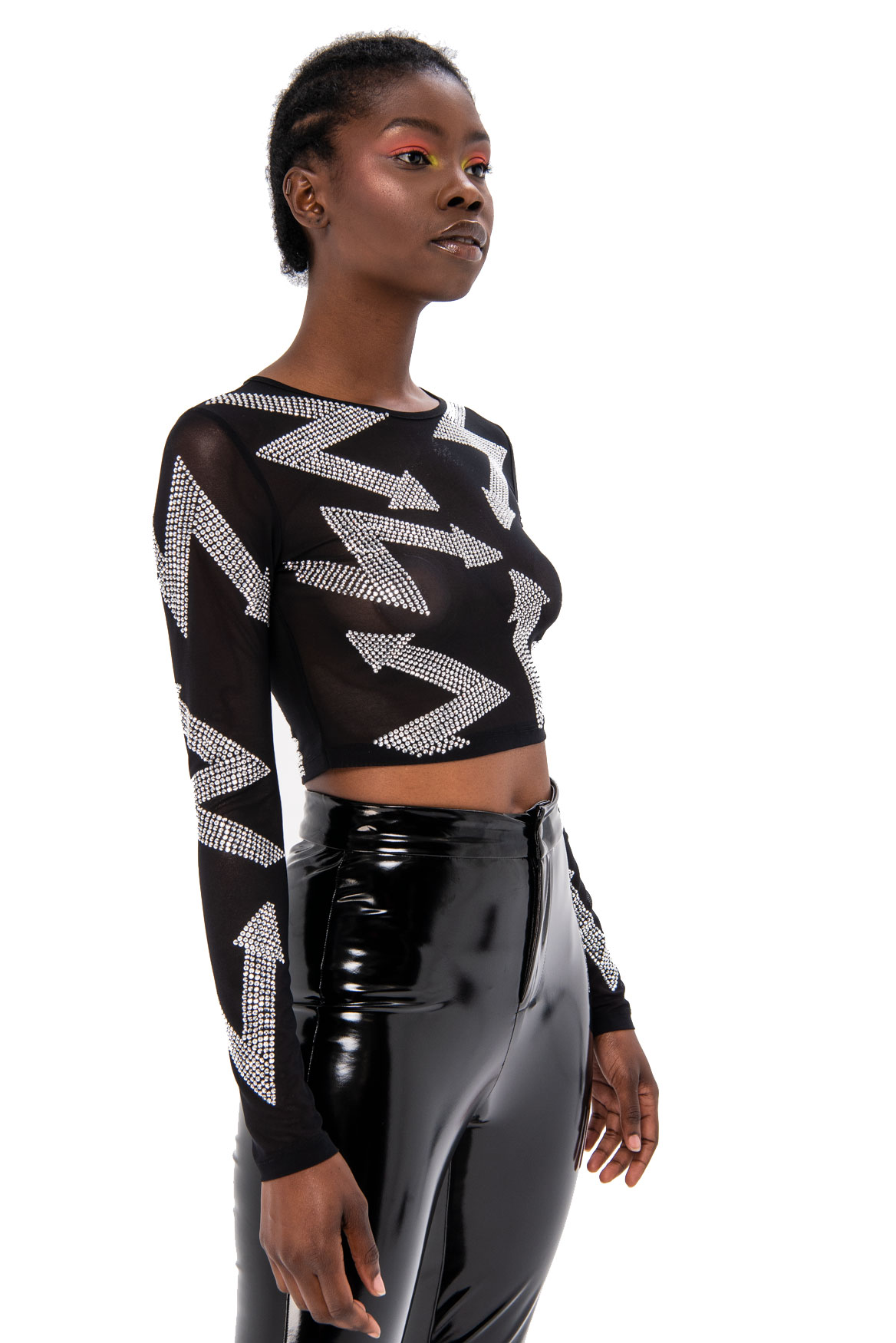 silver printed blouse