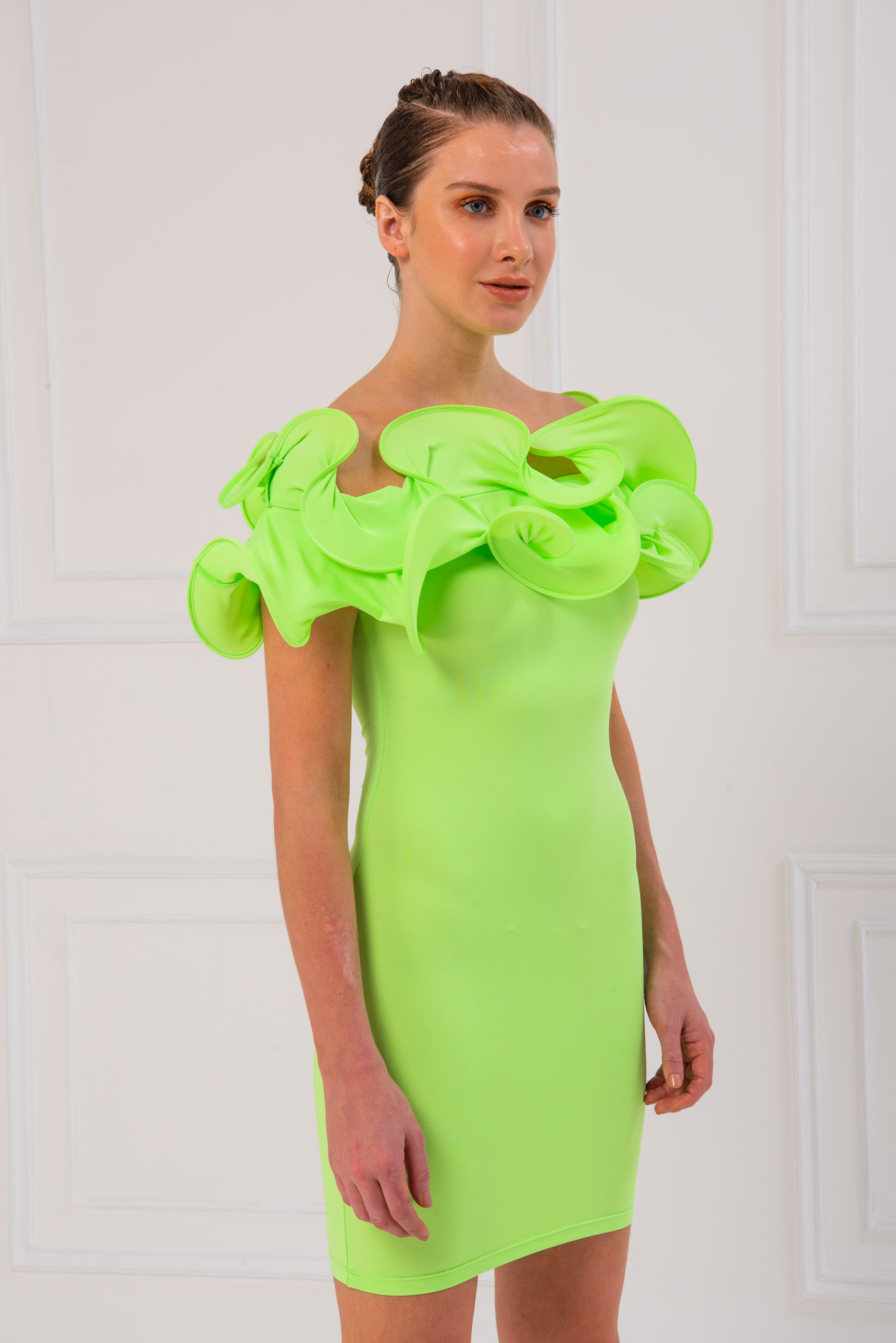 neon lime mini dress