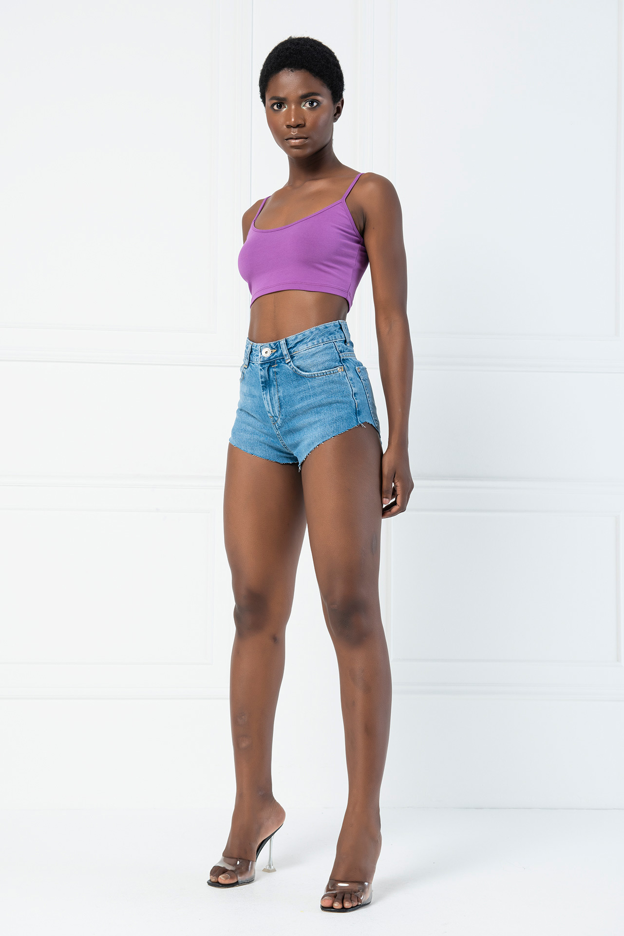 Light Purle Crop Cami