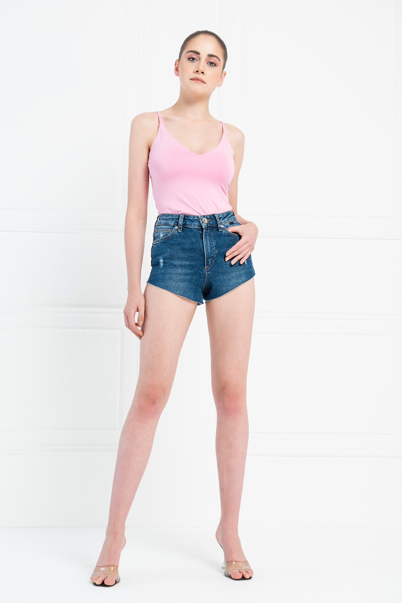 New Pink Deep V-Neck Cami