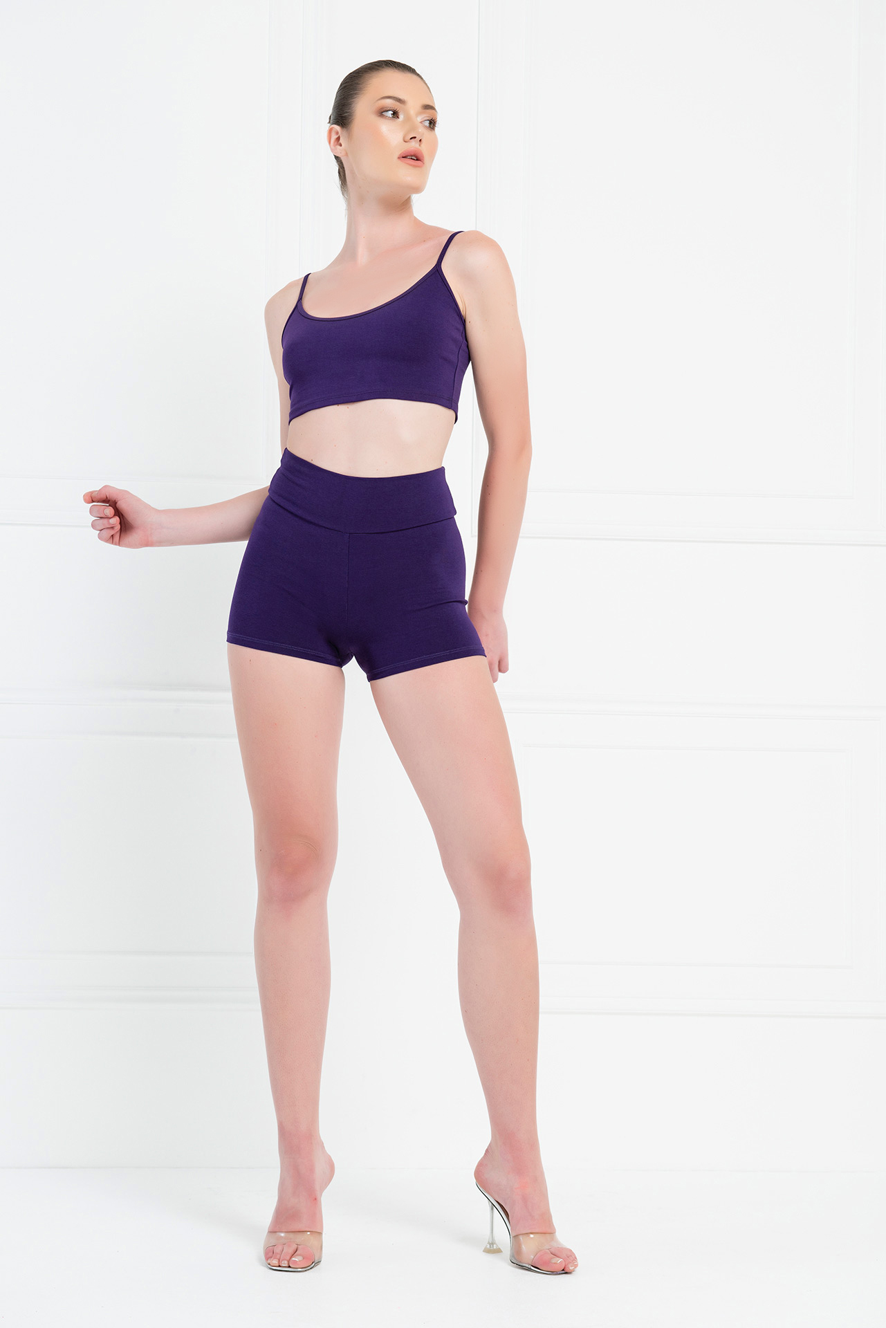 Dark Purple Crop Cami