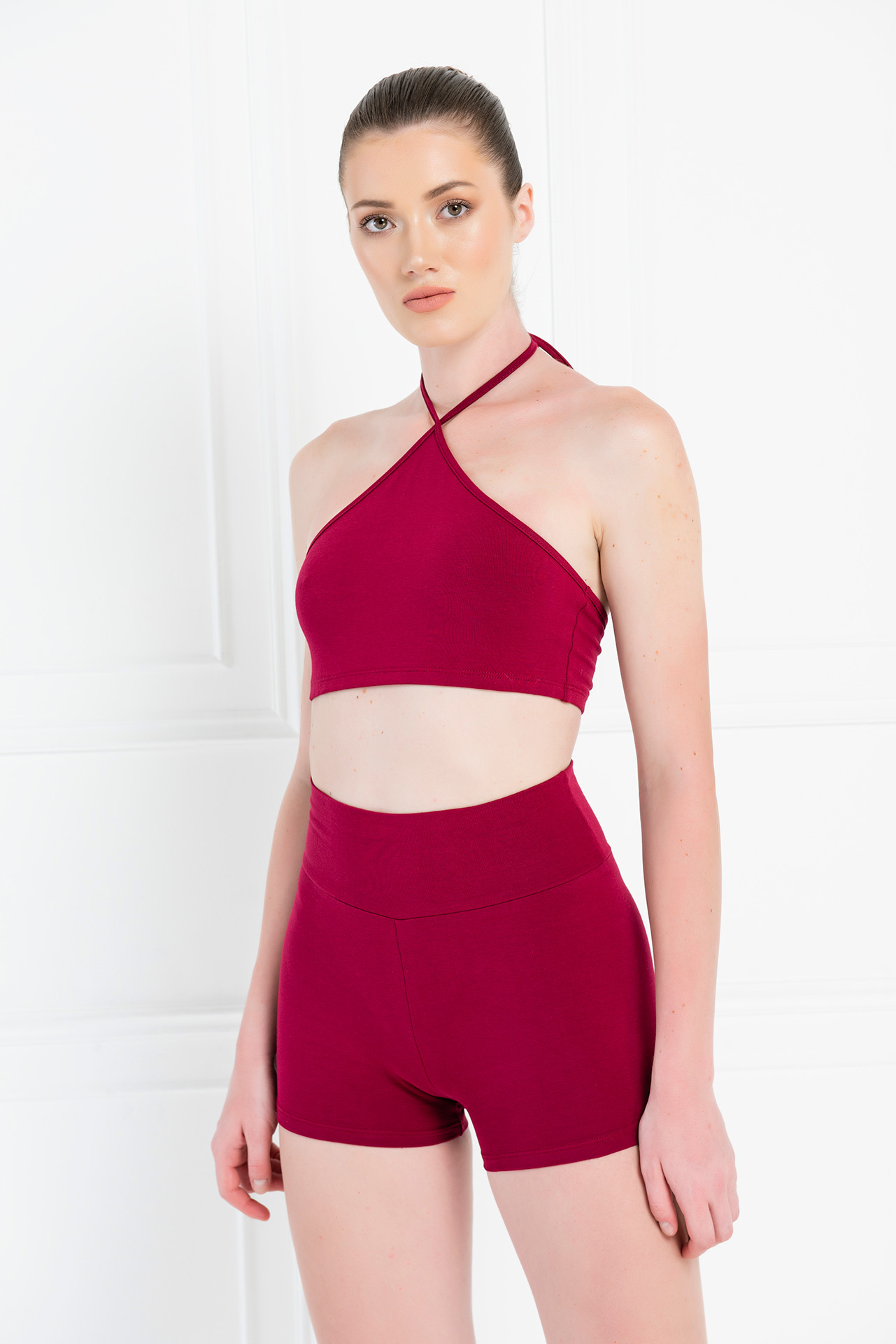 Bordeaux Halter Crop Top