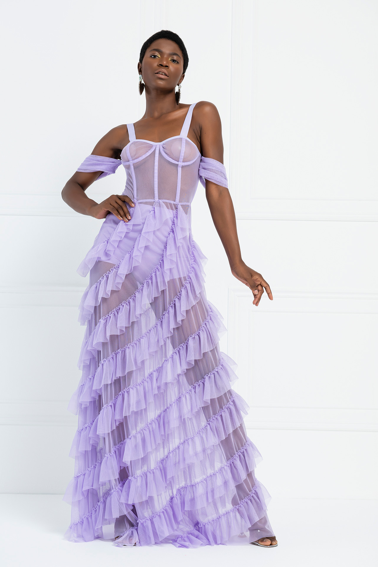 Lilac store mesh dress