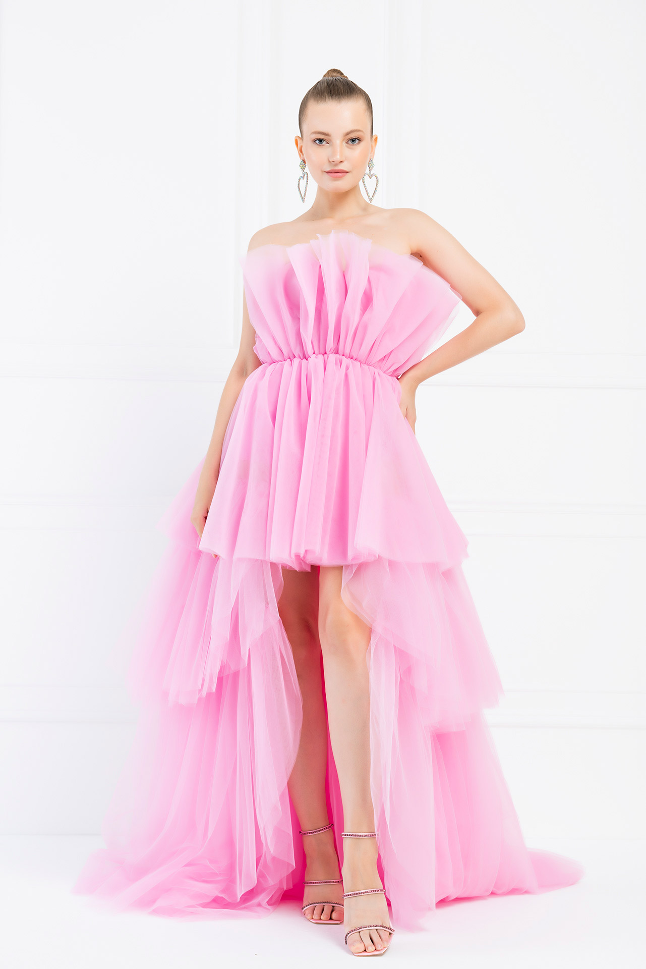 The Shoulder New Pink Ruffle Mini Dress ...