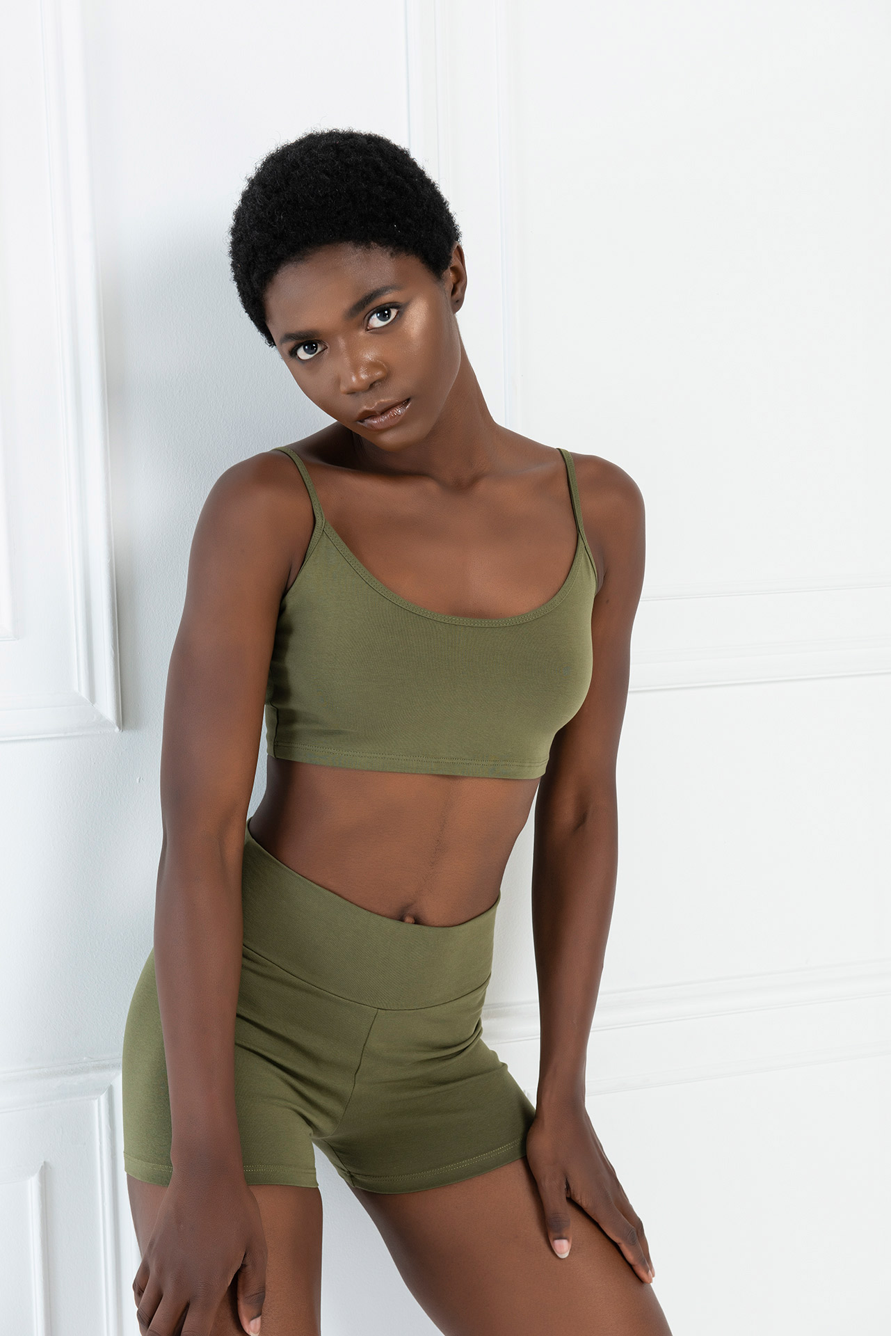 Khaki Crop Cami