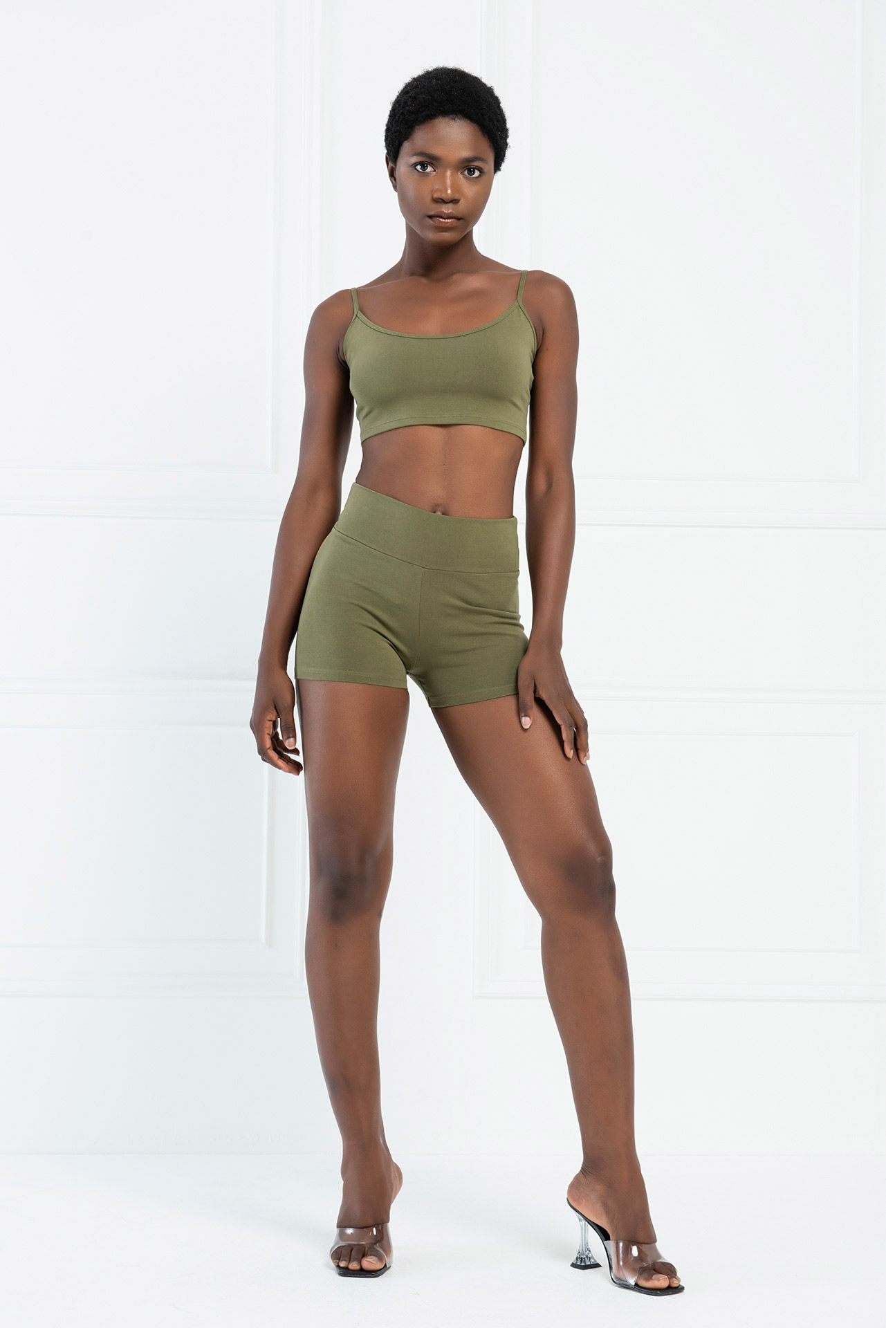 Khaki Crop Cami