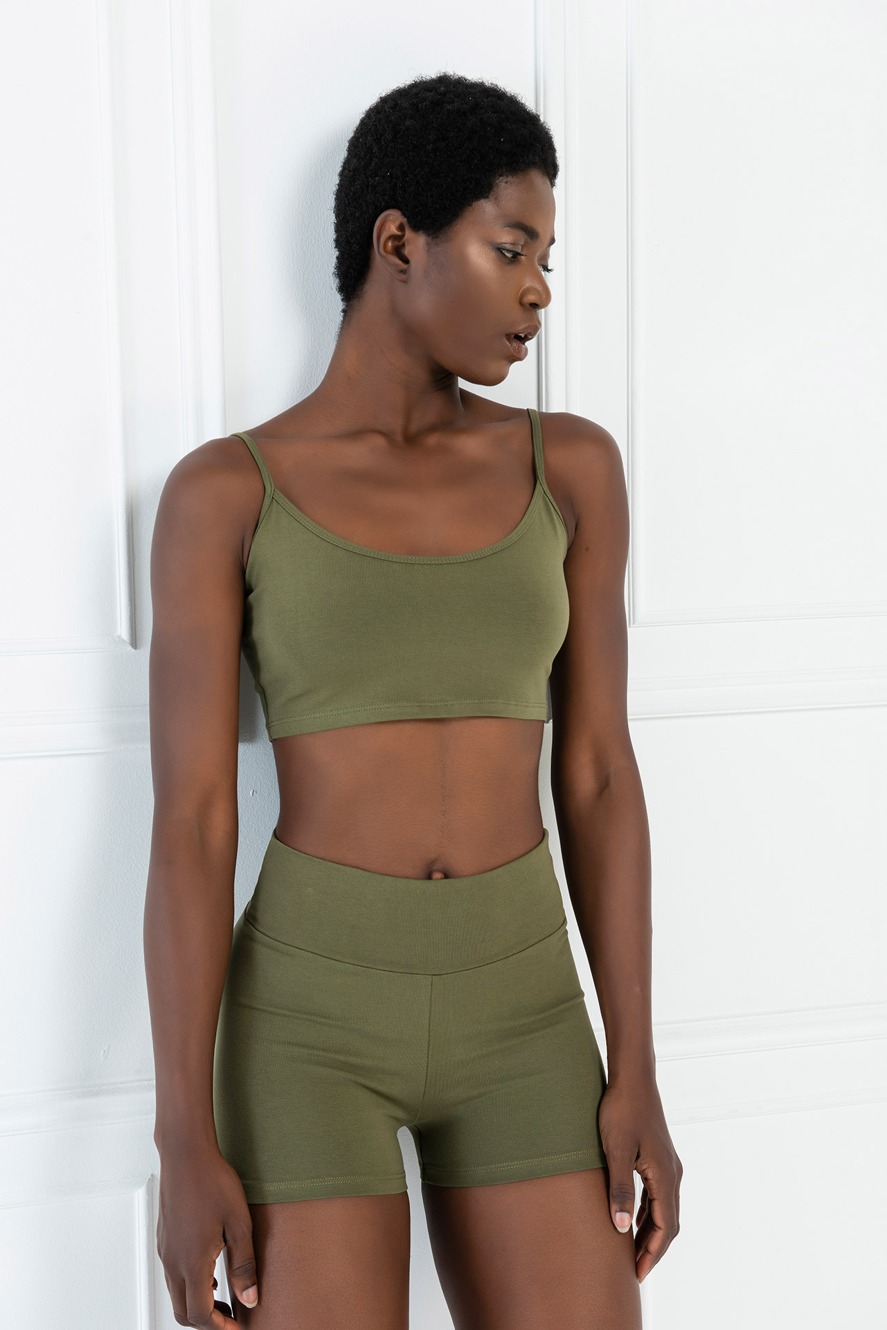 Khaki Crop Cami