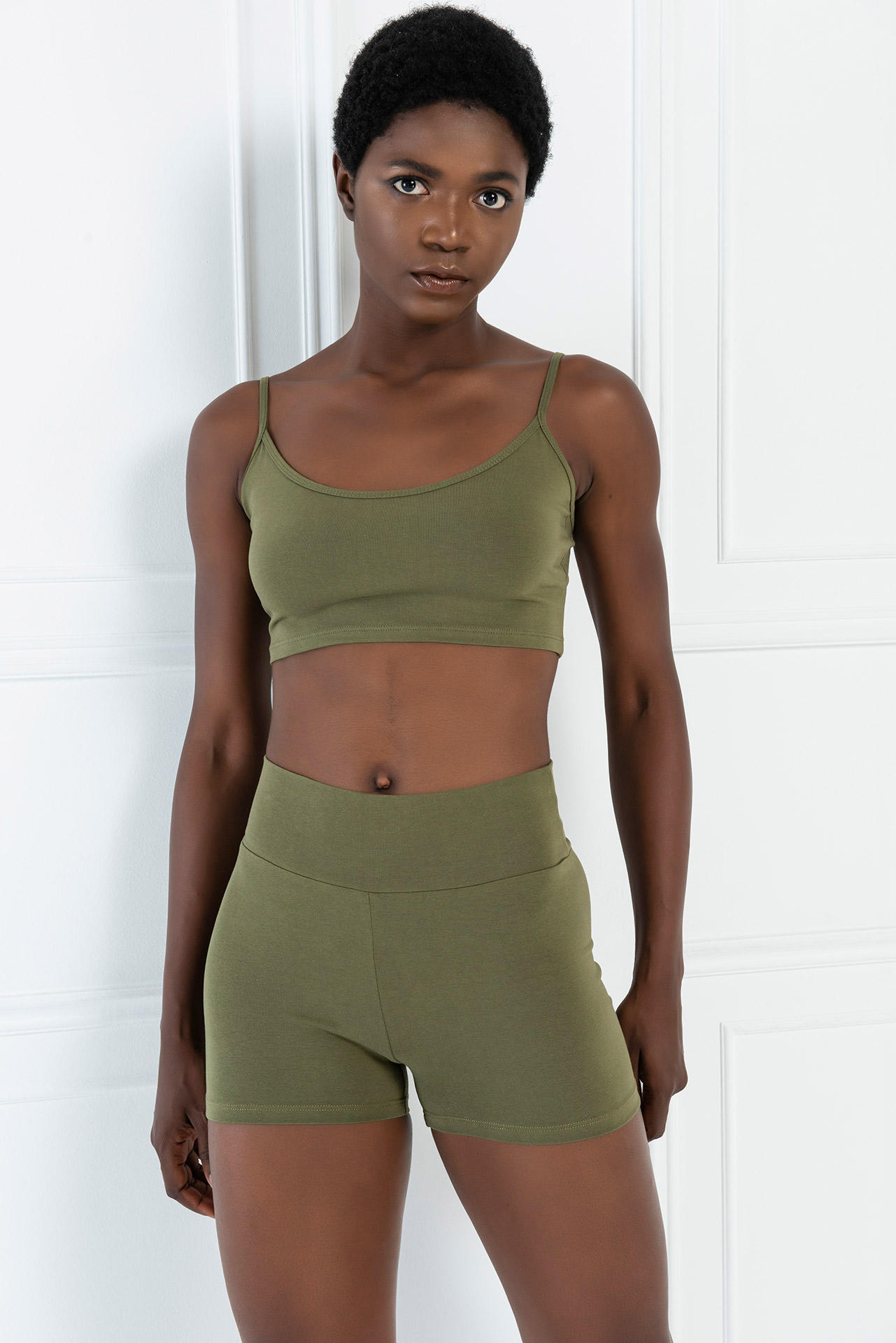 Khaki Crop Cami