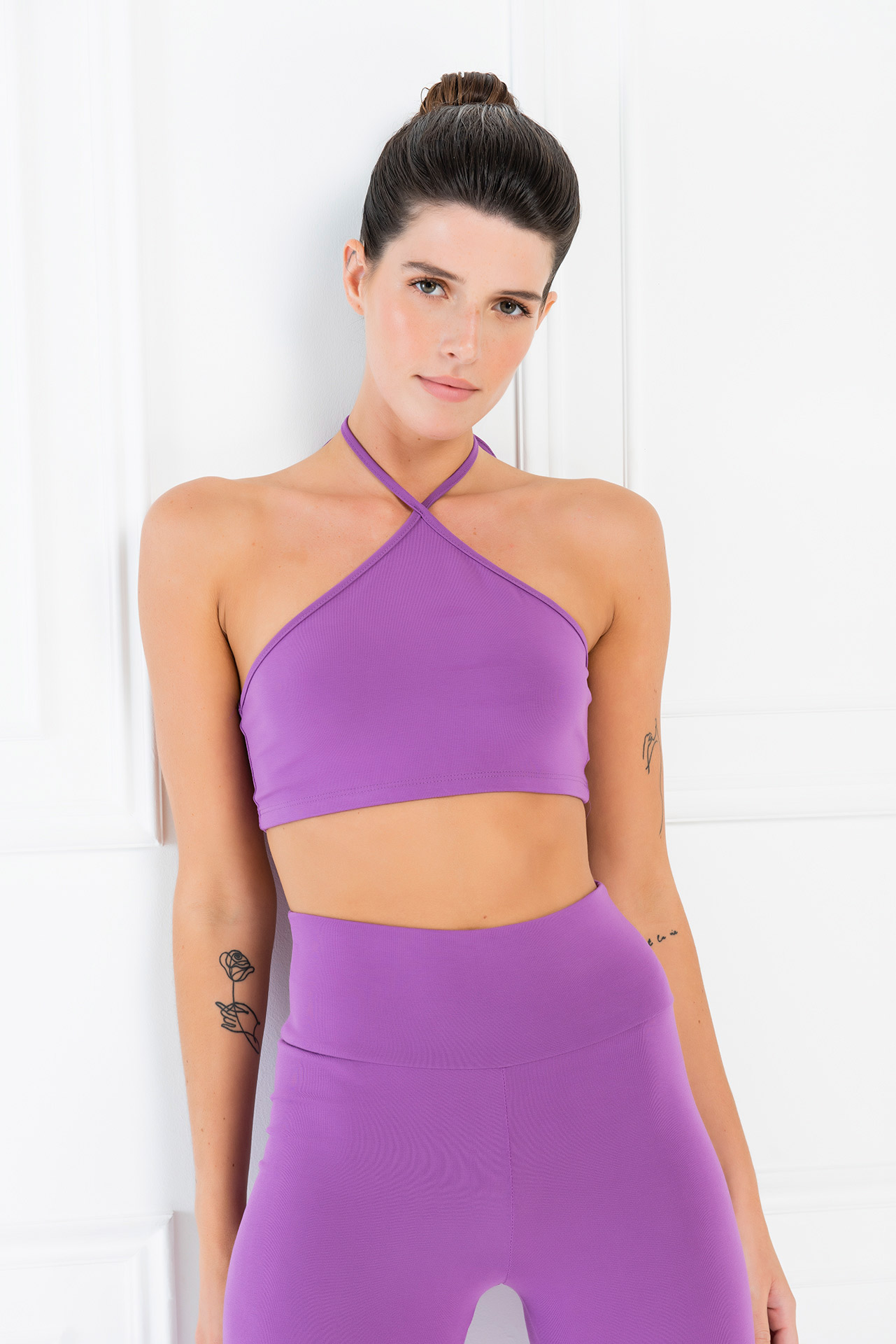 Light Purle Halter Crop Top