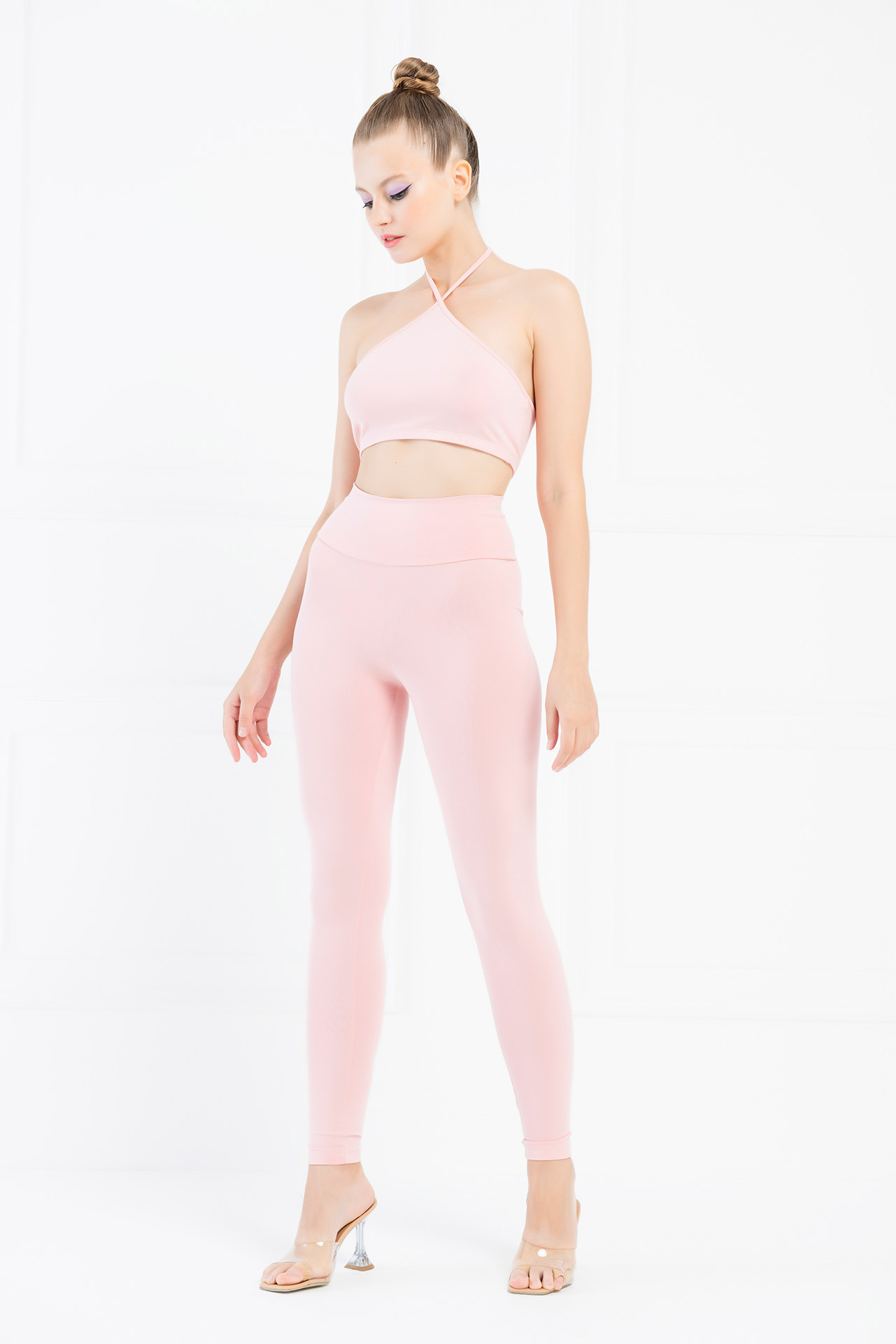 Pink Halter Crop Top