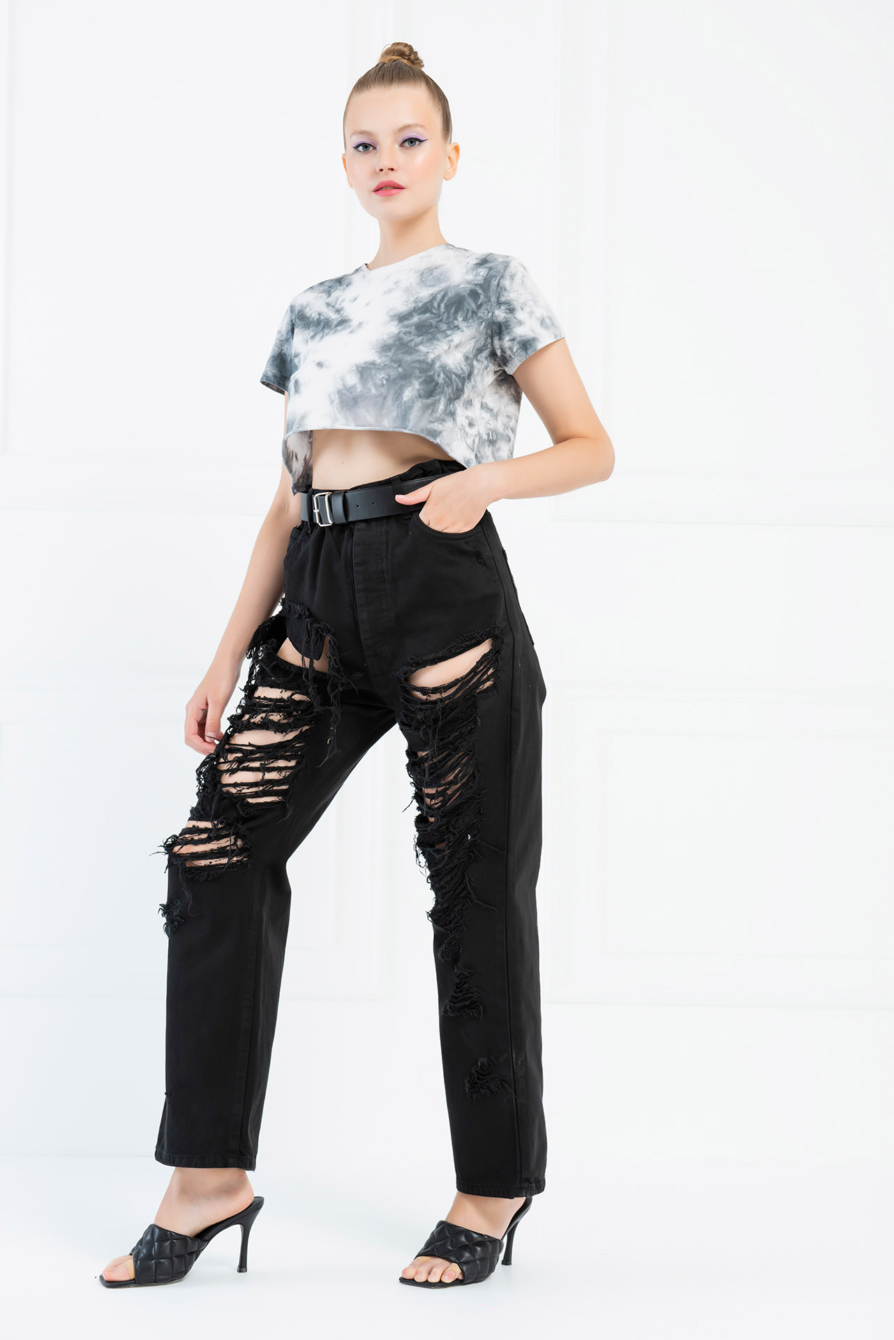 Ripped Black Boyfriend Jeans
