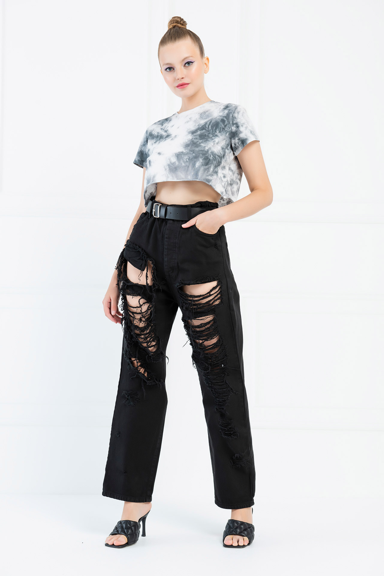 Ripped Black Boyfriend Jeans