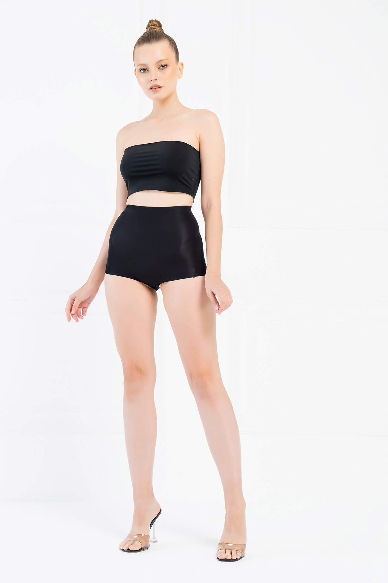 High Waist Brazilian Cut Black Brief