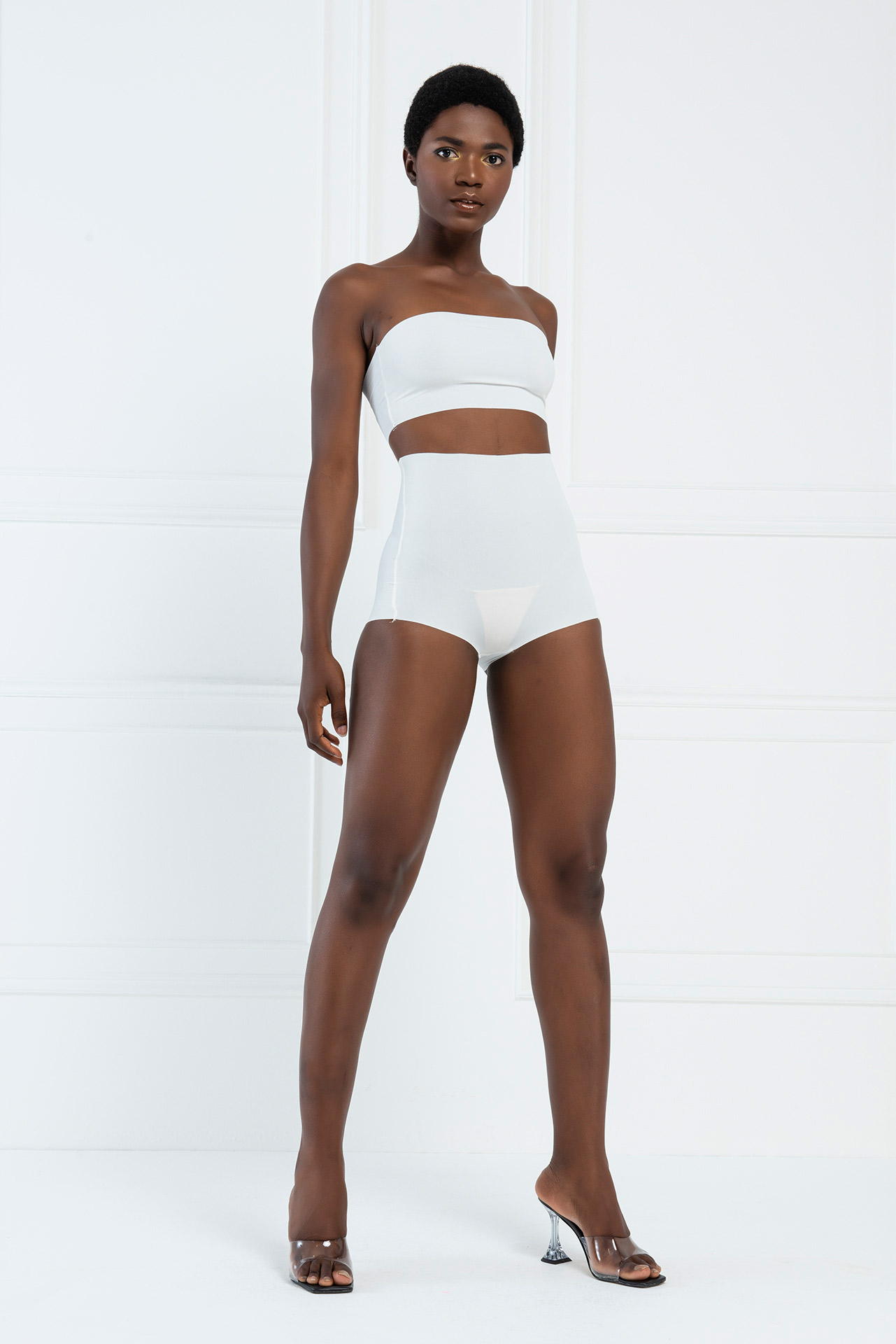 High Waist Brazilian Cut Offwhite Brief