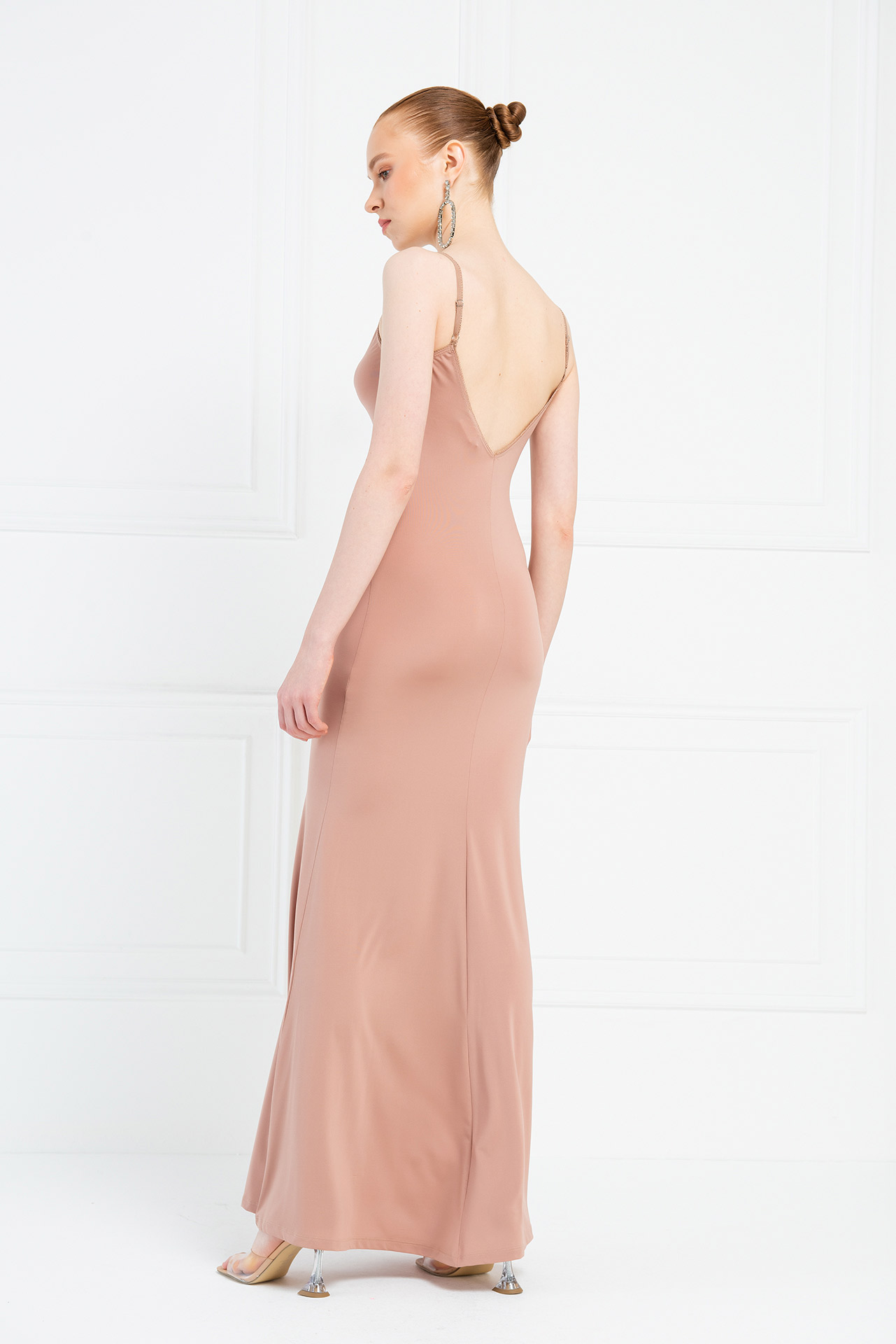 Caramel V Neck Cami Maxi Dress