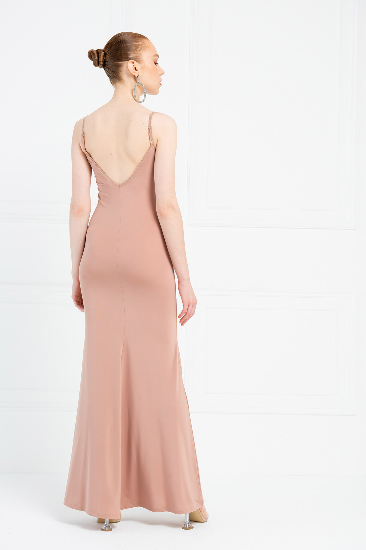 Caramel V Neck Cami Maxi Dress