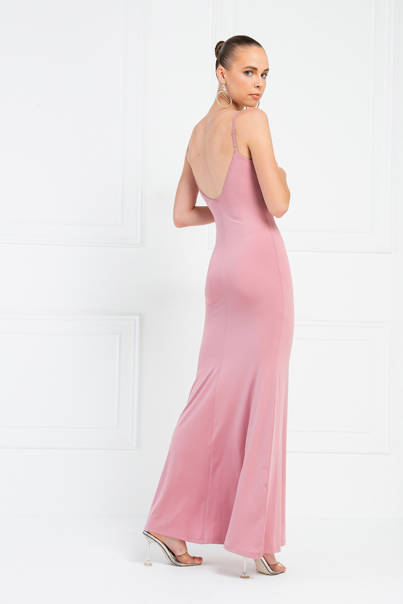 Light Rose V Neck Cami Maxi Dress