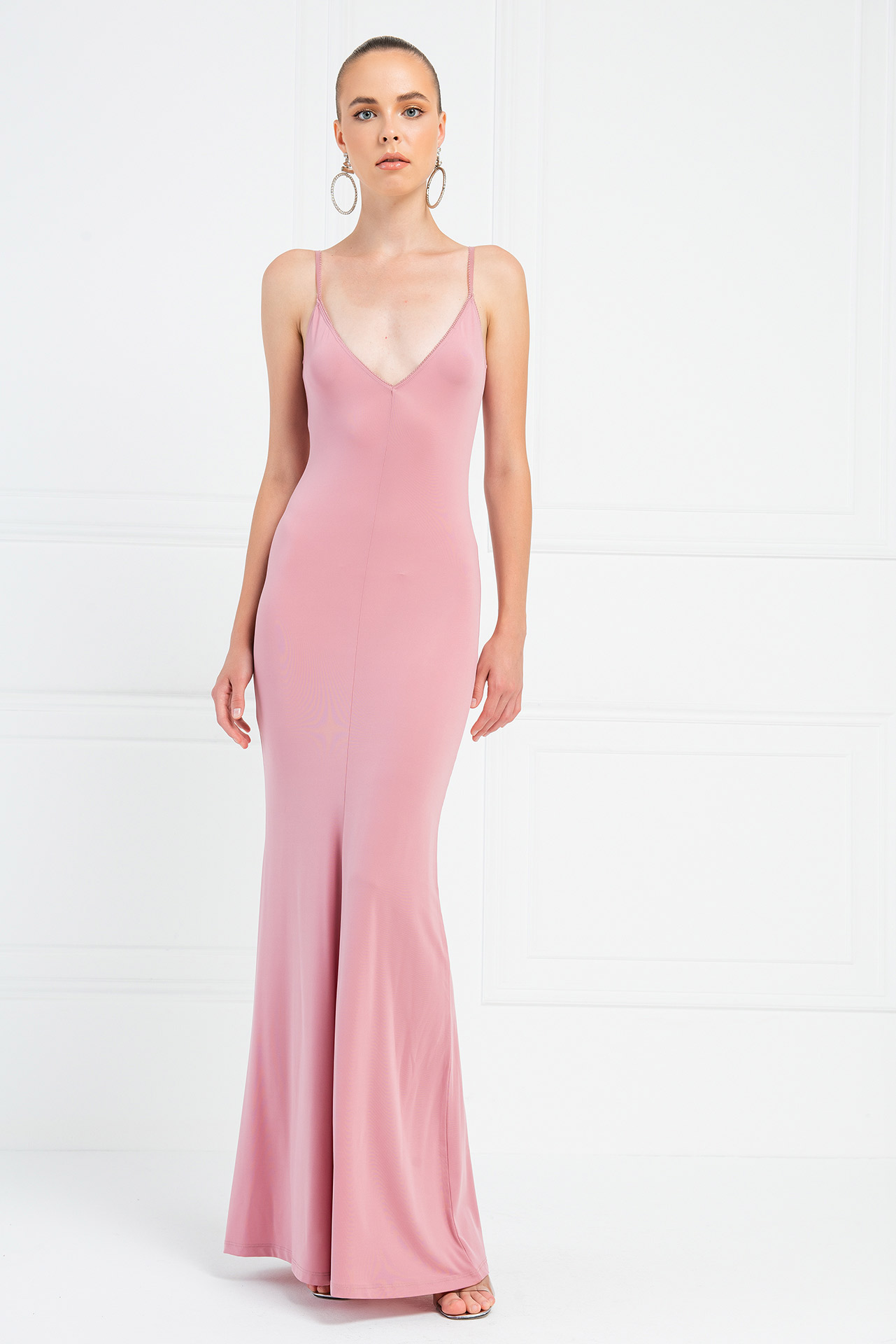 Light Rose V Neck Cami Maxi Dress