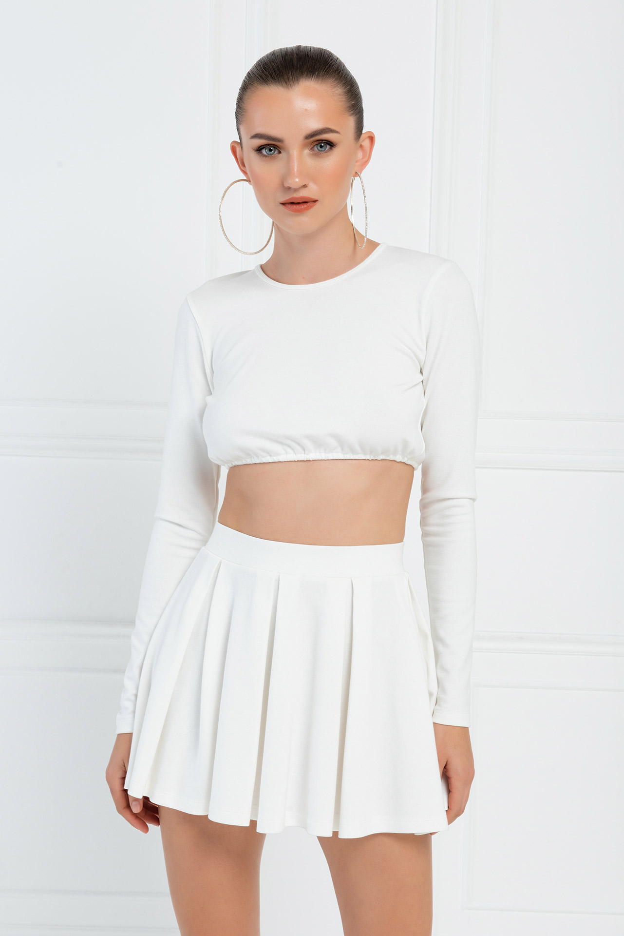 crop top and flare skirt