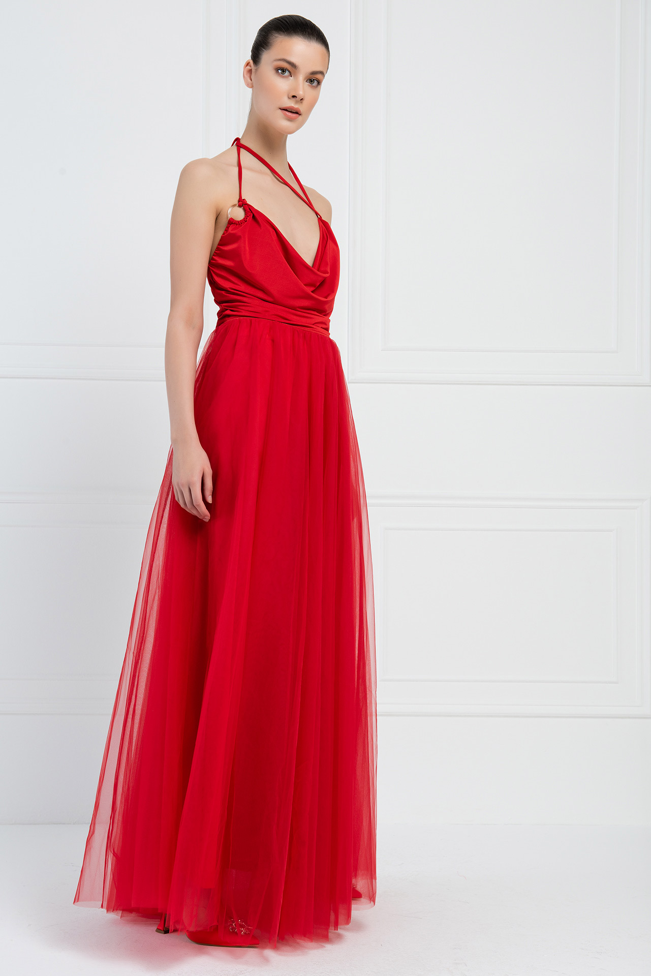 Red Maxi Tulle Skirt | Kikiriki