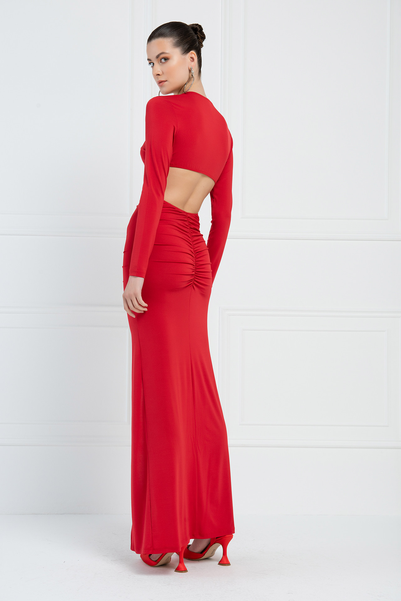 red split dress maxi