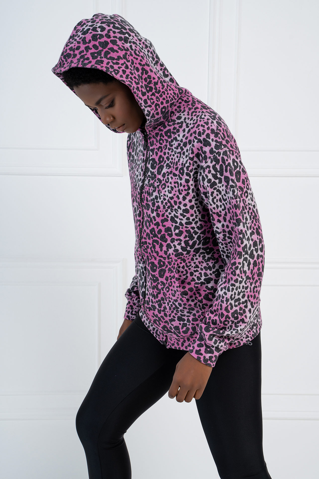 Pink store leopard hoodie