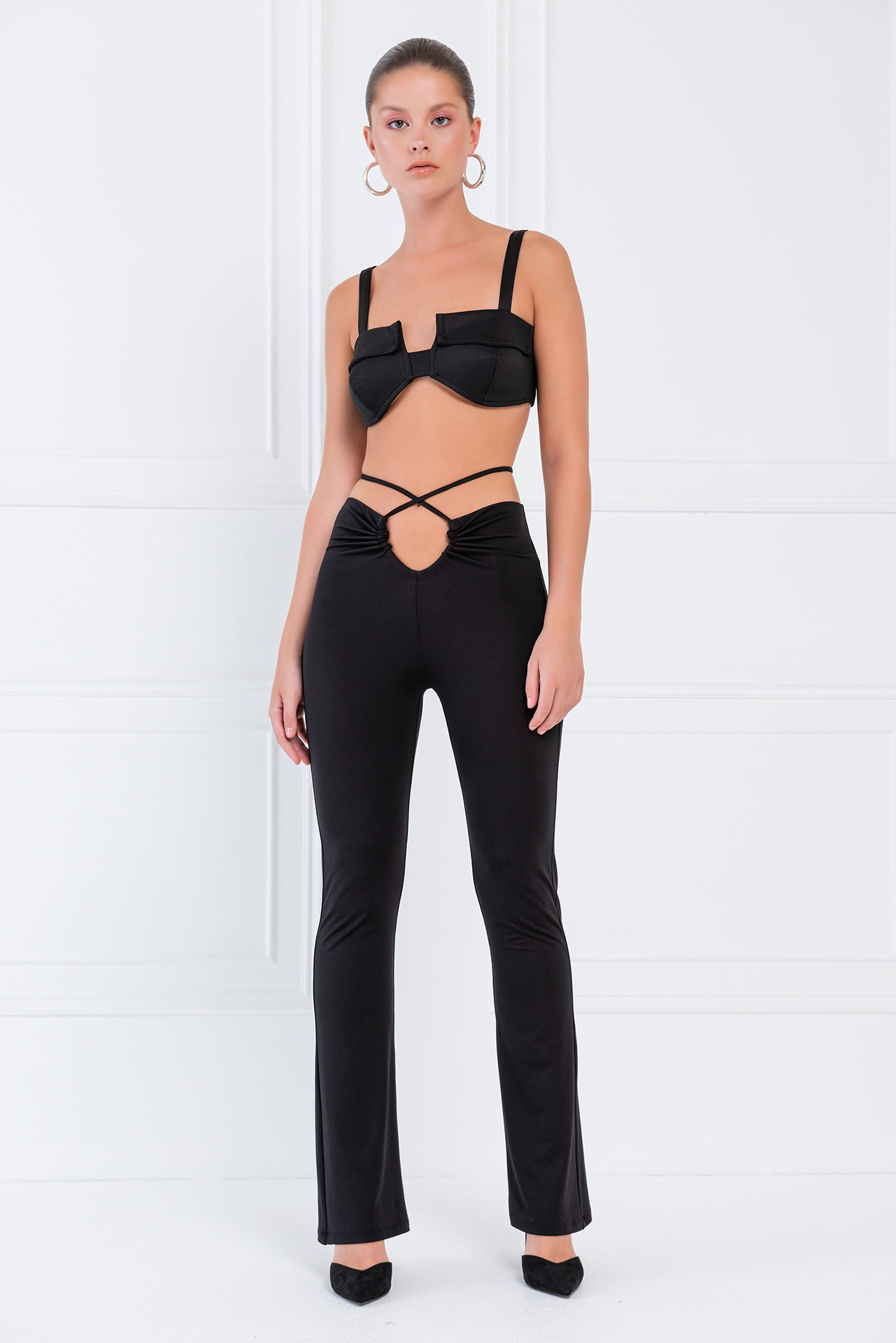 Black Strappy Pants