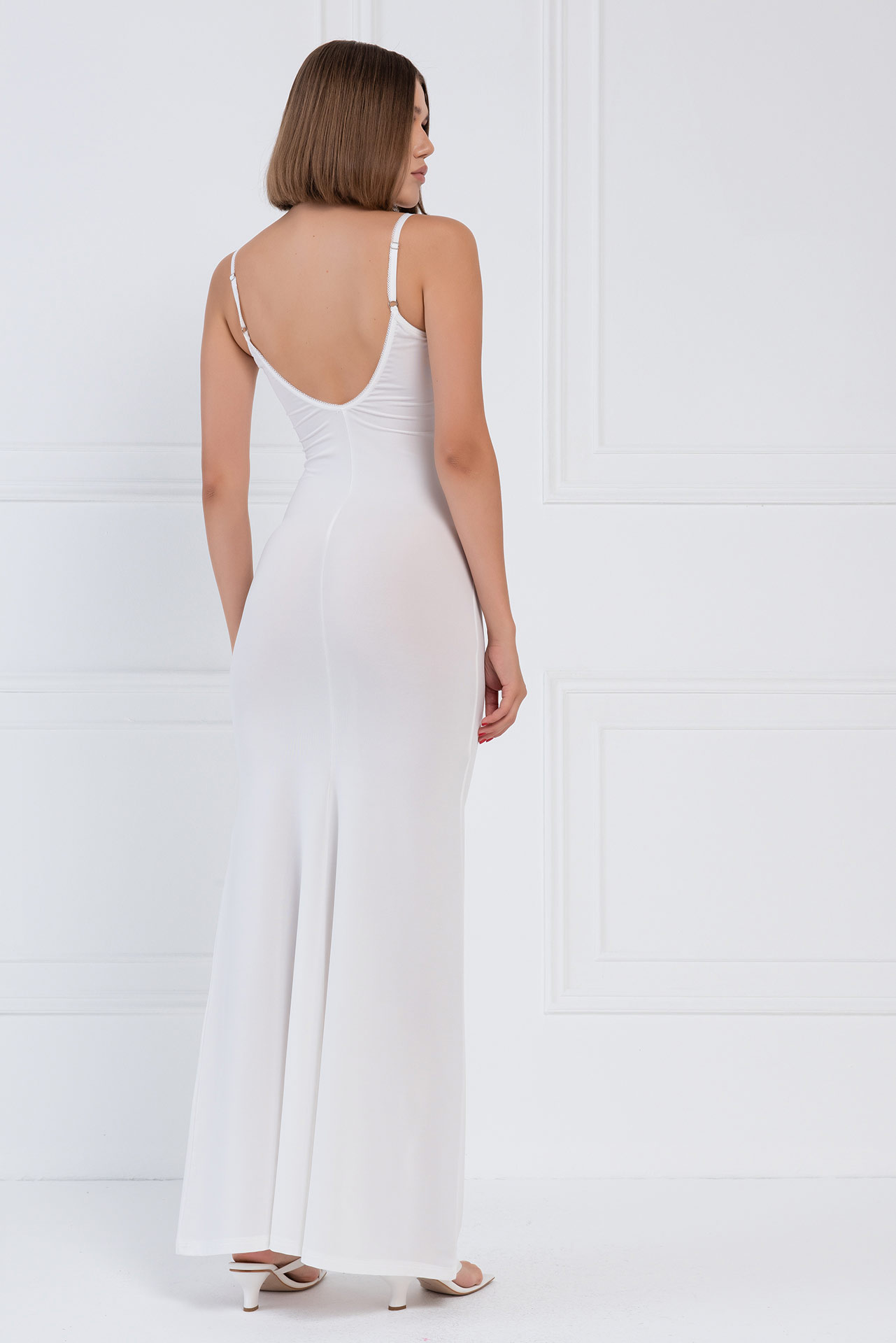 Offwhite V Neck Cami Maxi Dress
