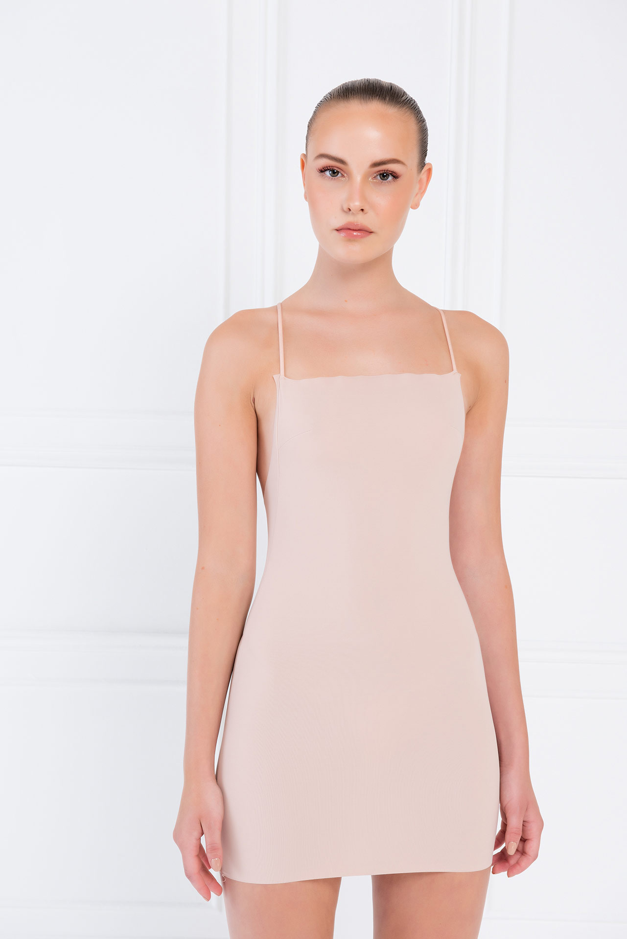 Nude Cross-Back Shapewear Cami Dress