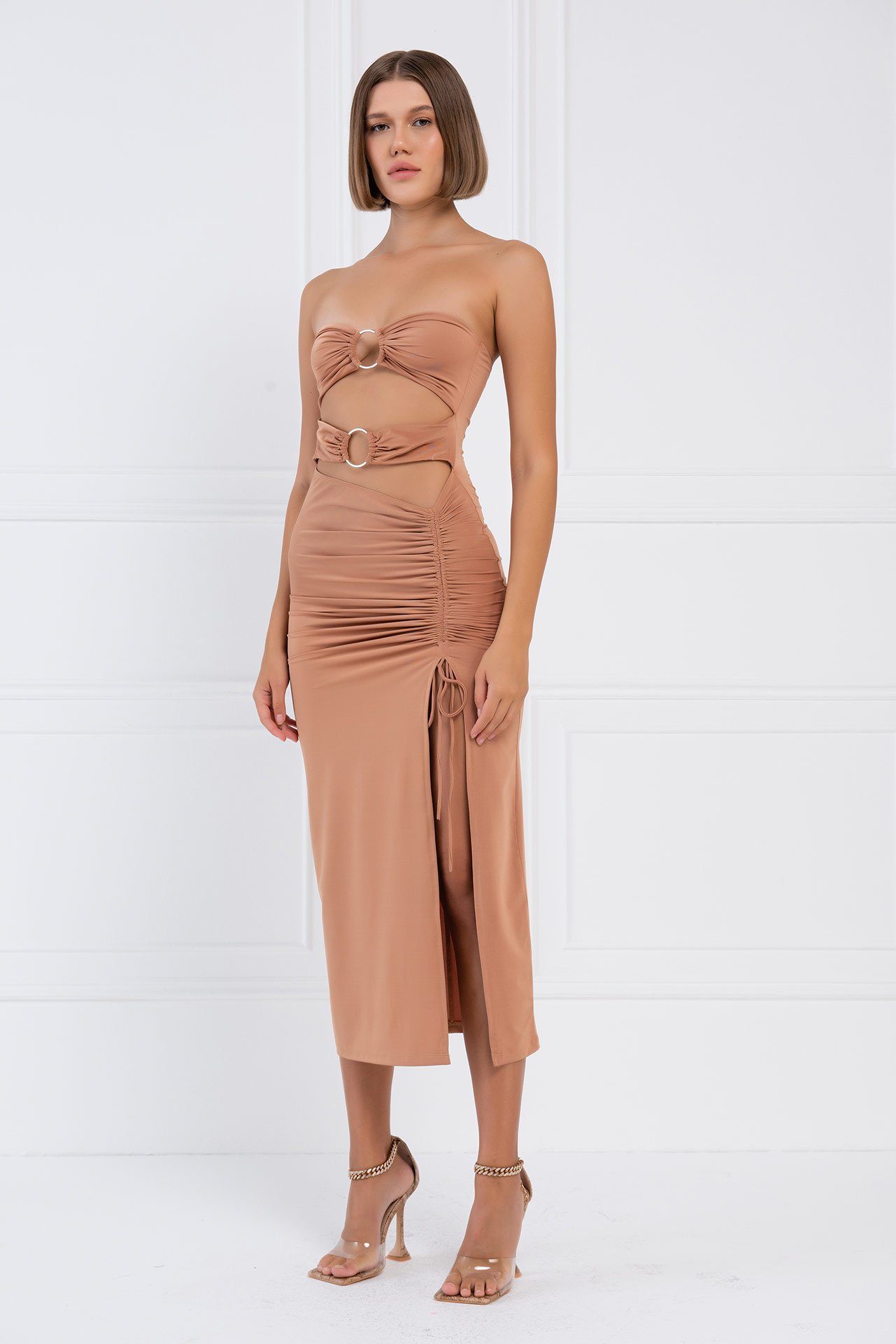 mocha tube dress