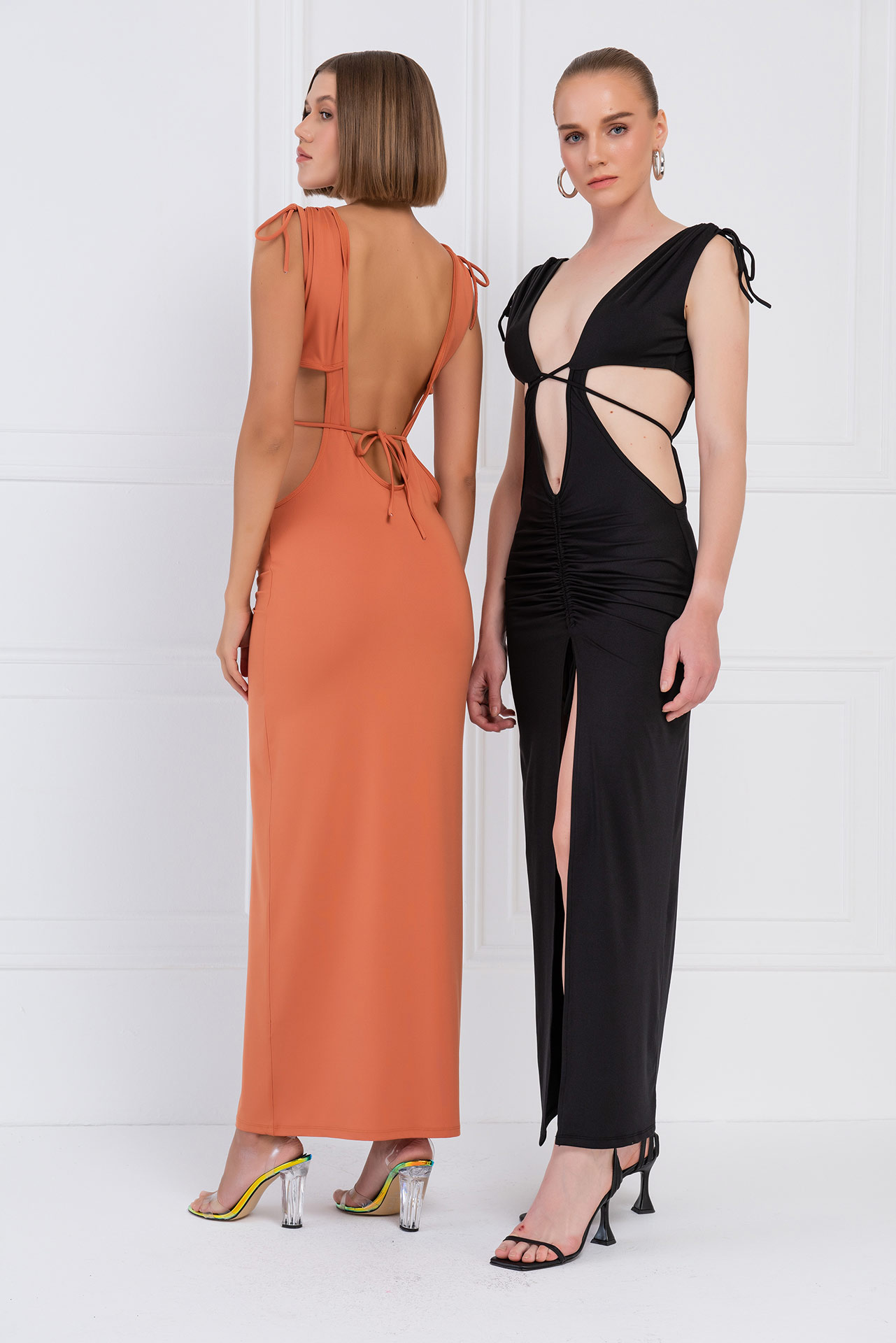 maxi front split dress