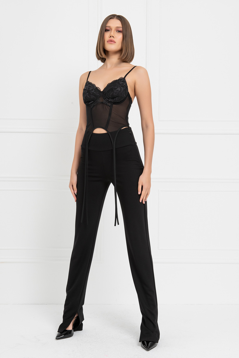 Black High Rise Pants