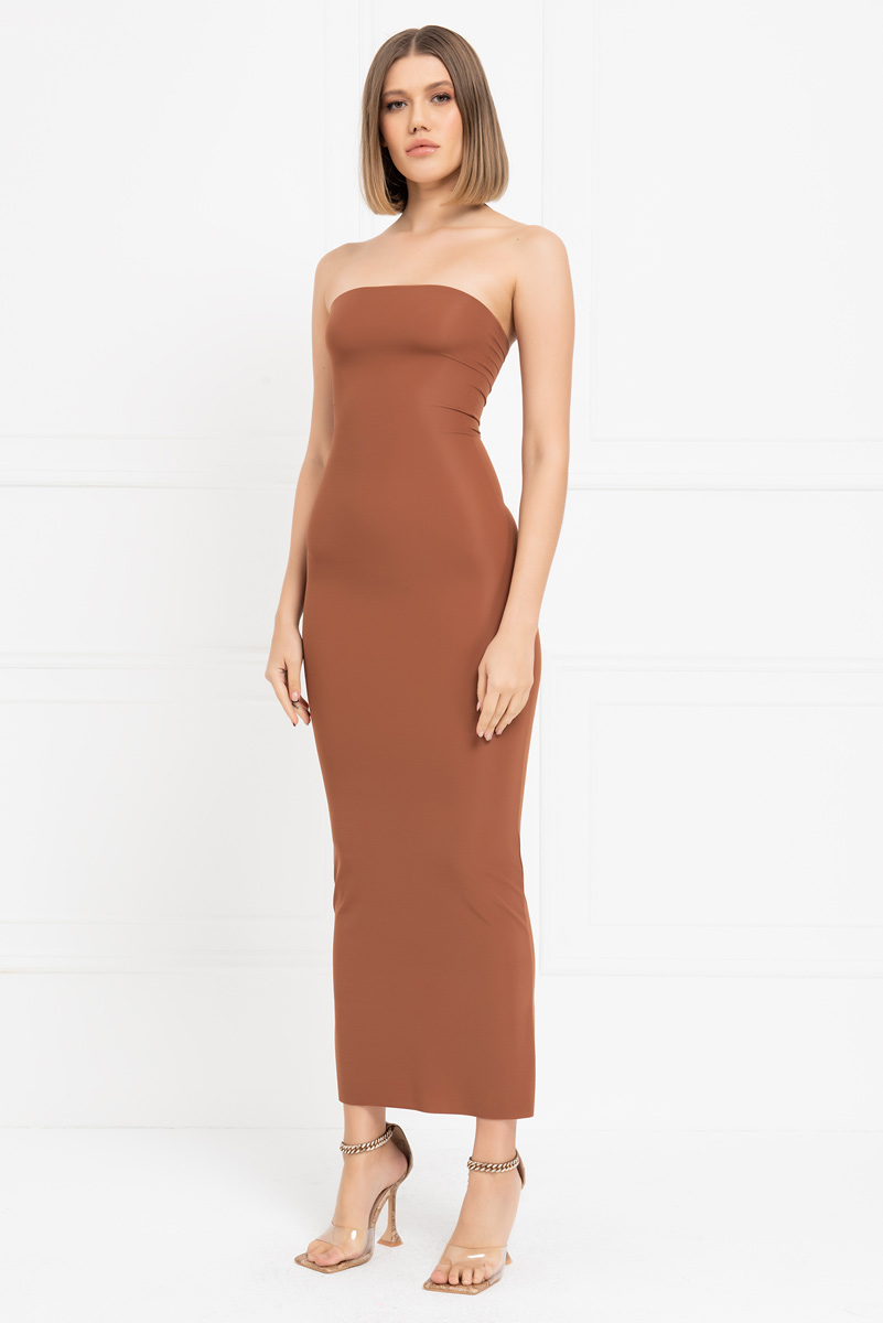 Strapless Long Cami Slip Taba Dress