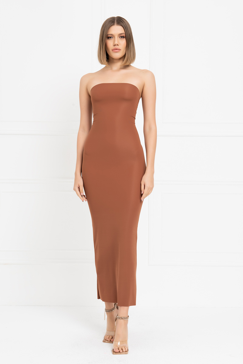 Strapless Long Cami Slip Taba Dress