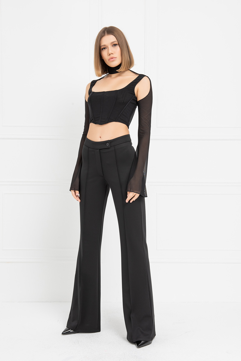 Siyah Mini Tül Büstiyer