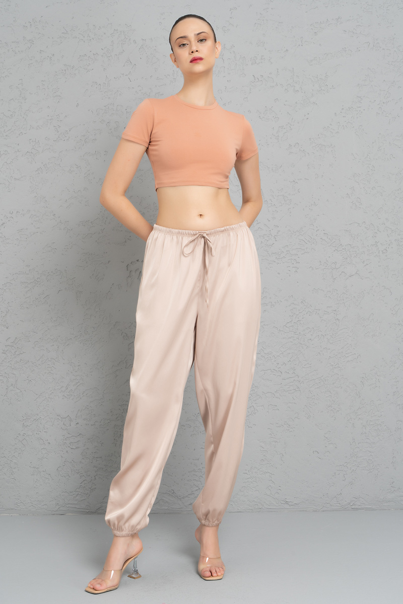 Short Sleeve Dark Powder Crop Top