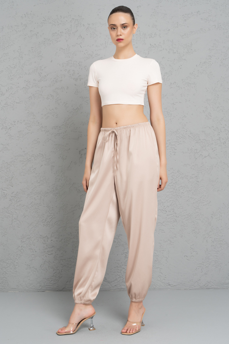 Kısa Kollu Light Powder Crop Bluz