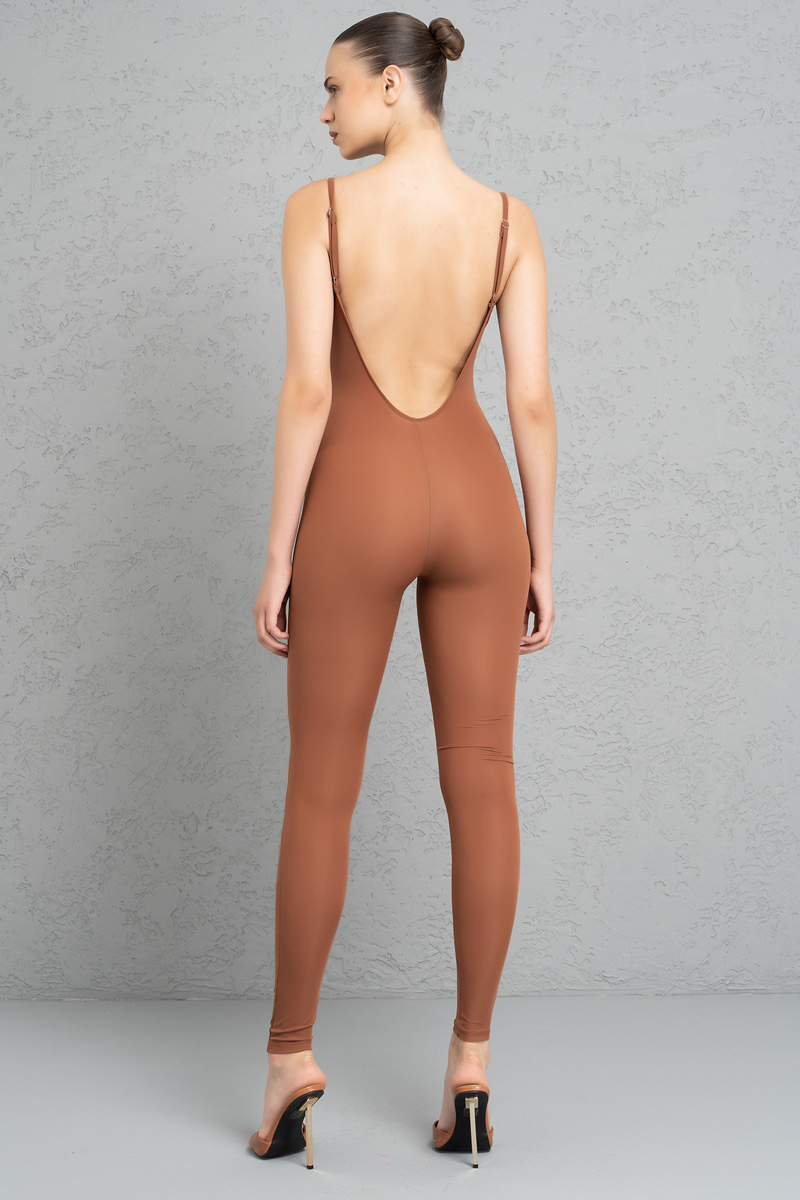 Tobacco Padded Cami Catsuit