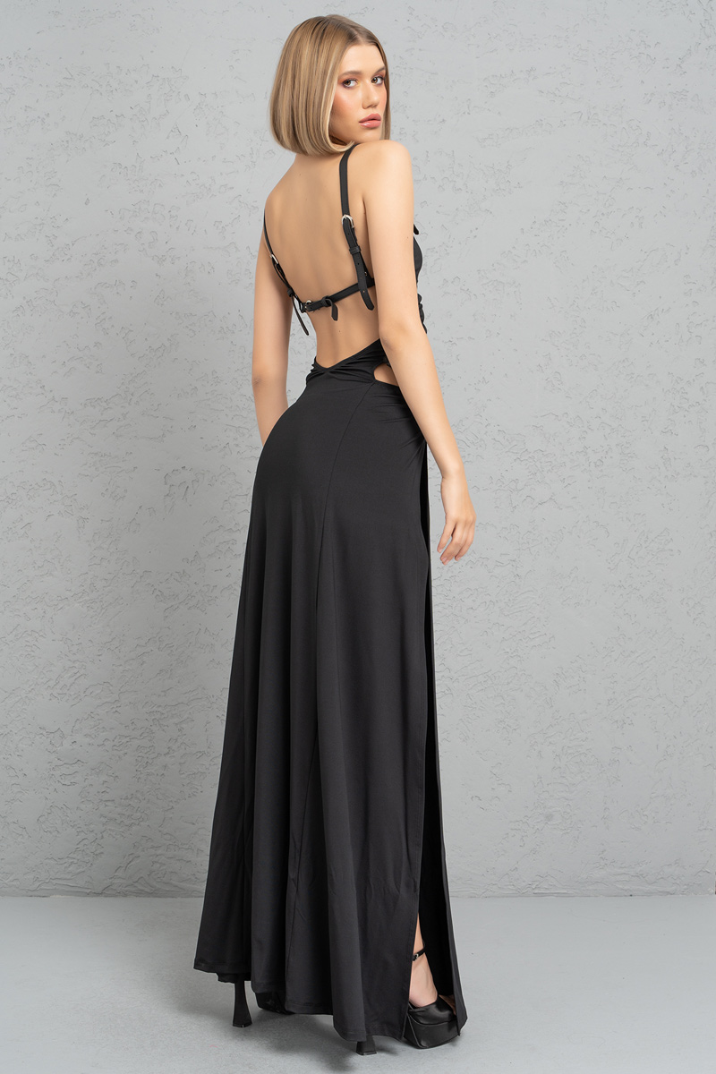 Louis Vuitton Black Leather Maxi Dress Size FR 36 (UK 8) – Sellier