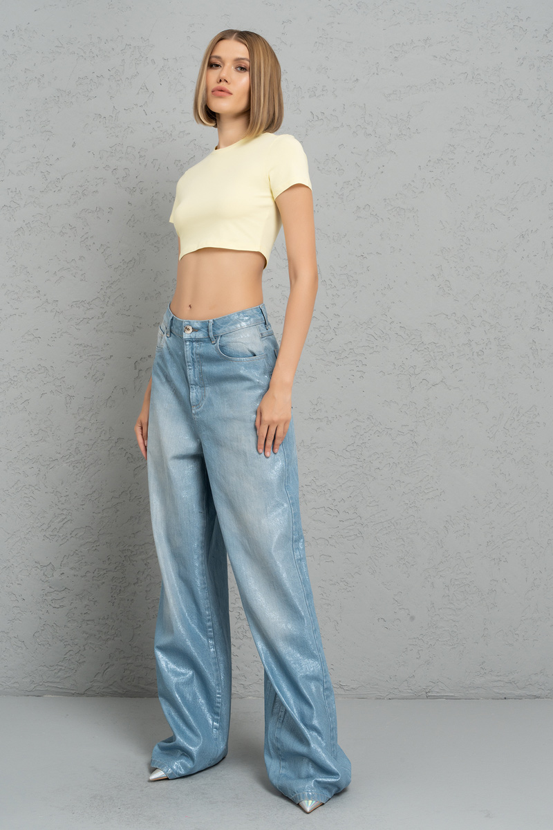 Short Sleeve Yellow Crop Top
