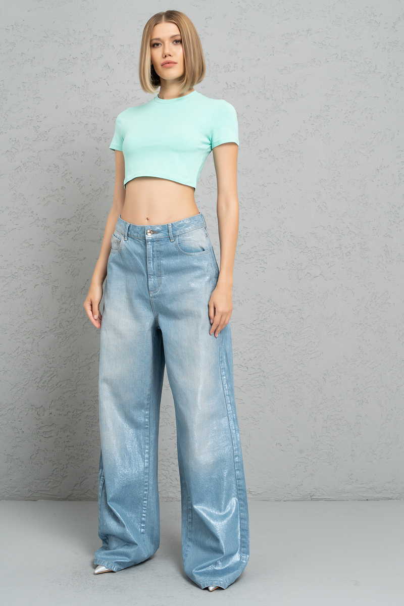 Short Sleeve Mint Crop Top