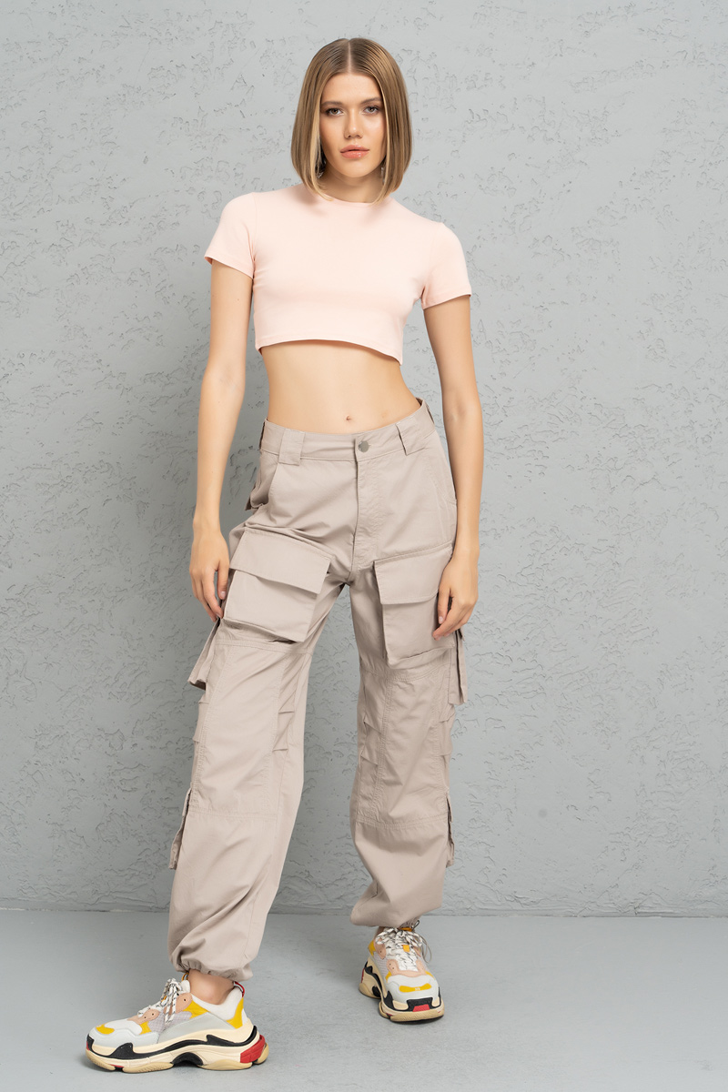 Short Sleeve Powder Crop Top
