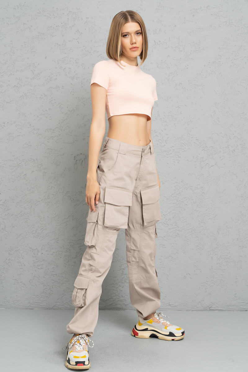 Short Sleeve Powder Crop Top