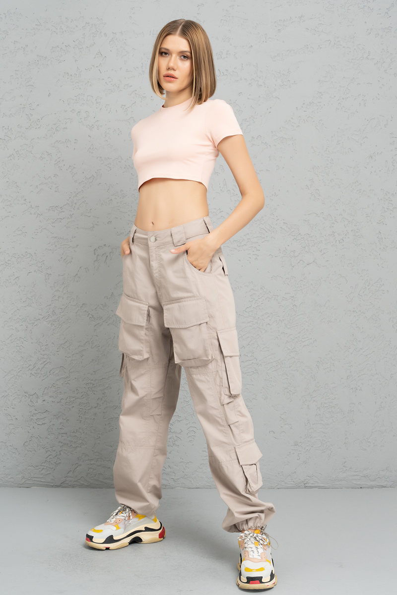 Short Sleeve Powder Crop Top