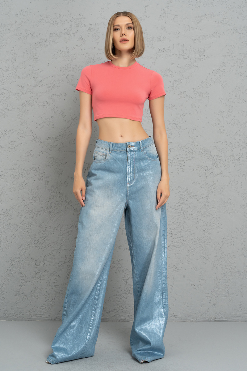 Short Sleeve Mercan Crop Top