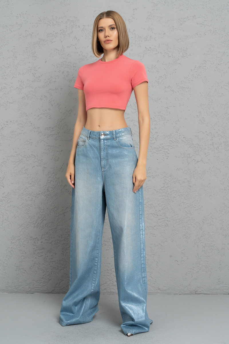 Short Sleeve Mercan Crop Top